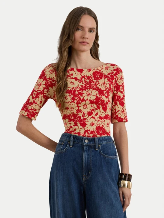 Zdjęcie produktu LAUREN RALPH LAUREN Bluzka 200P09078001 Czerwony Slim Fit