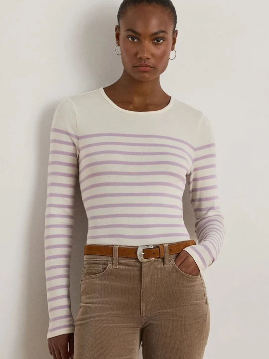 Zdjęcie produktu Lauren Ralph Lauren bluzka bawełniana beżowy