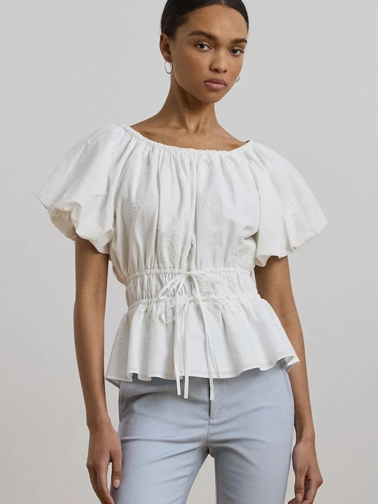 Zdjęcie produktu Lauren Ralph Lauren bluzka bawełniana biały