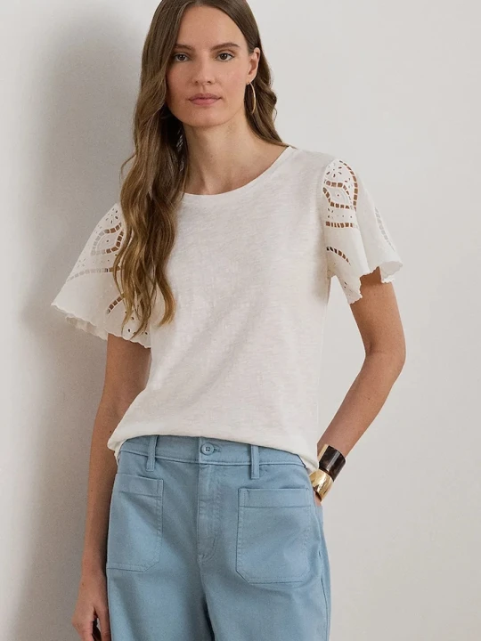 Zdjęcie produktu Lauren Ralph Lauren bluzka damska bawełniana biały