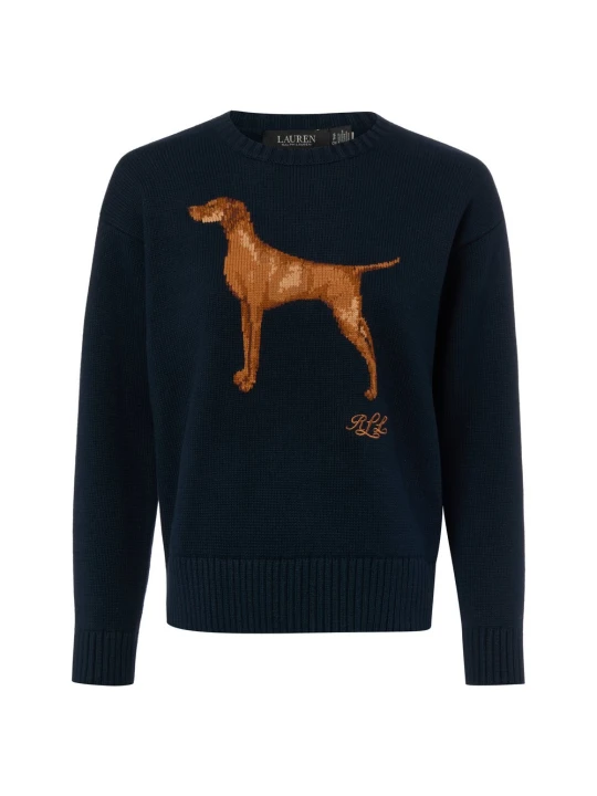 Zdjęcie produktu Lauren Ralph Lauren bluzka z dzianiny Kobiety Bawełna (100%) niebieski | brązowy