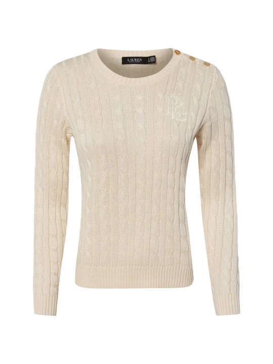 Zdjęcie produktu Lauren Ralph Lauren bluzka z dzianiny Kobiety Bawełna beżowy