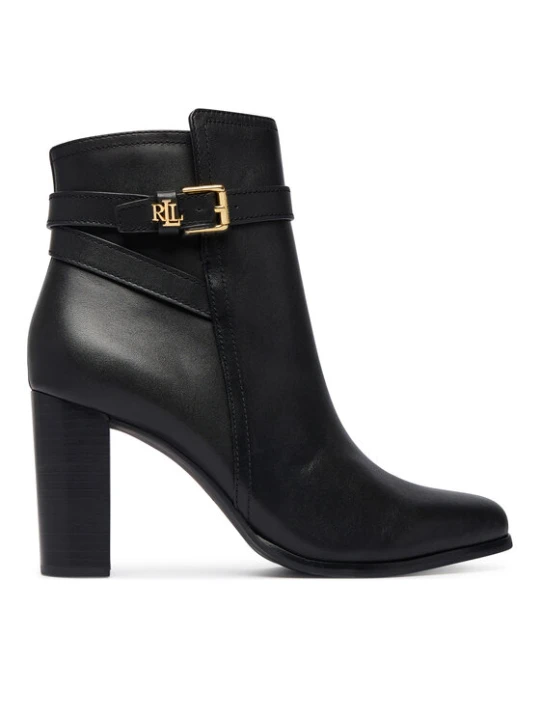 Zdjęcie produktu LAUREN RALPH LAUREN Botki Brooke II Calfskin Bootie Heel 802974475004 Czarny
