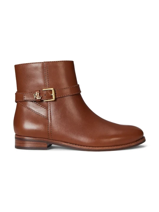 Zdjęcie produktu Lauren Ralph Lauren botki skórzane Brooke Bt 2 brązowy