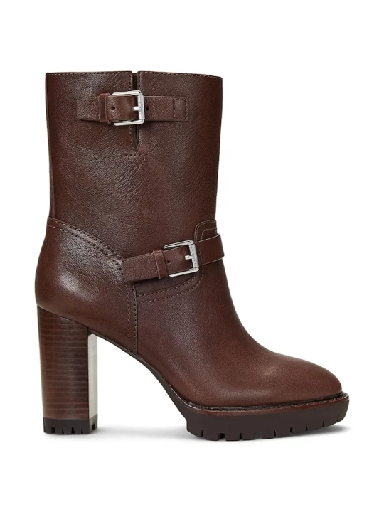 Zdjęcie produktu Lauren Ralph Lauren botki skórzane Lyvia brązowy