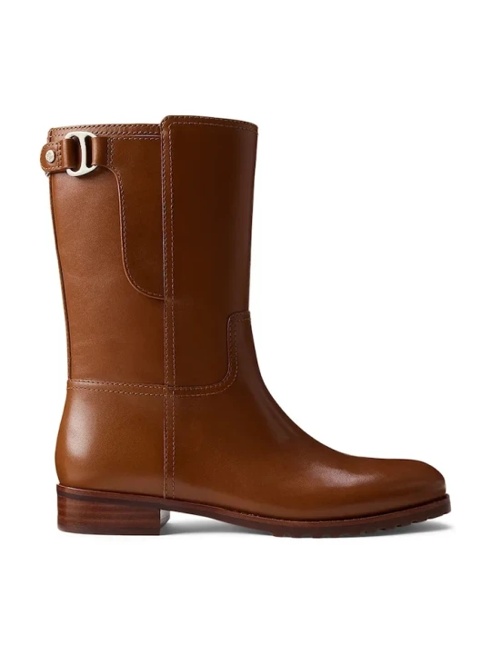 Zdjęcie produktu Lauren Ralph Lauren botki skórzane Tasha Mid brązowy