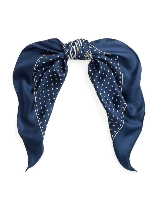 Zdjęcie produktu Lauren Ralph Lauren chusta damska jedwabna granatowy