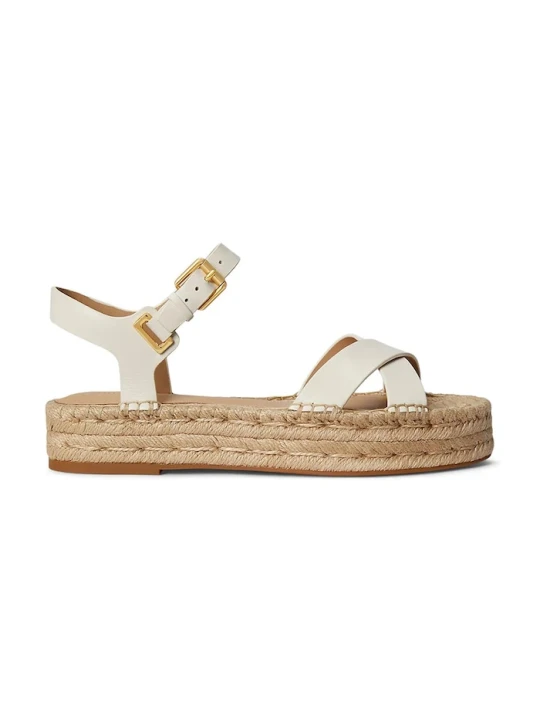 Zdjęcie produktu Lauren Ralph Lauren espadryle damskie skórzane Emeryn beżowy
