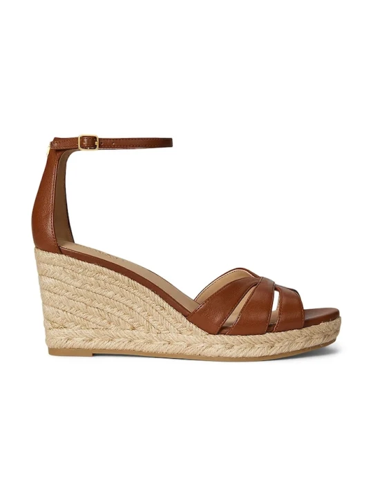 Zdjęcie produktu Lauren Ralph Lauren espadryle skórzane Nellie brązowy