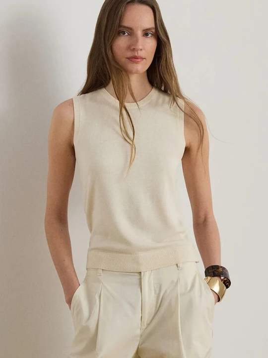 Zdjęcie produktu Lauren Ralph Lauren golf damski z dodatkiem jedwabiu beżowy