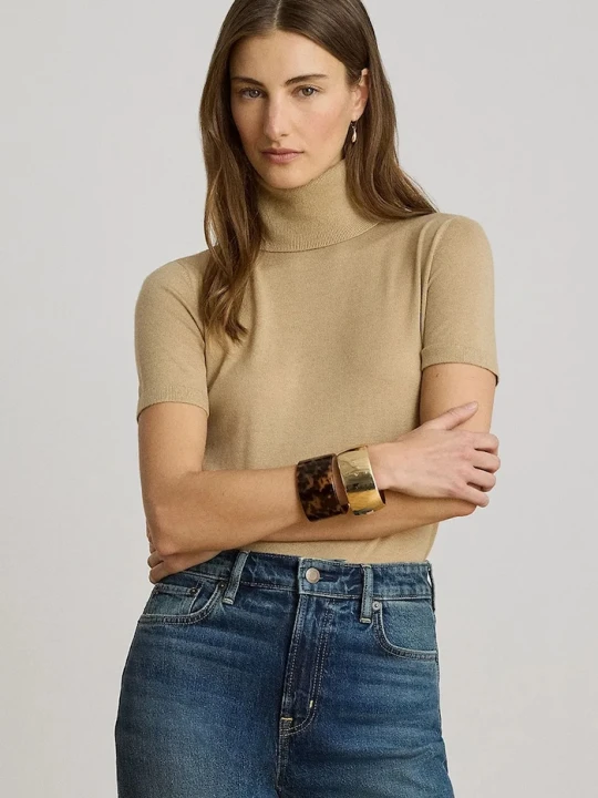 Zdjęcie produktu Lauren Ralph Lauren golf damski z dodatkiem jedwabiu beżowy