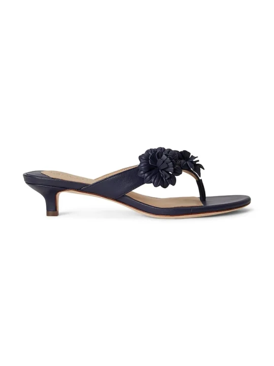 Zdjęcie produktu Lauren Ralph Lauren japonki damskie skórzane Frncsa Flwr granatowy