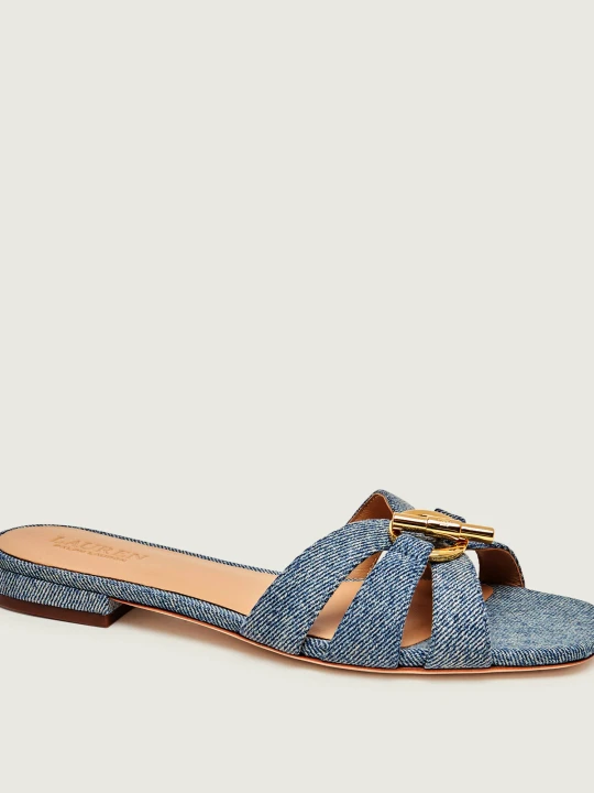 Zdjęcie produktu LAUREN RALPH LAUREN Jeansowe klapki BLAIKE | z dodatkiem skóry niebieski