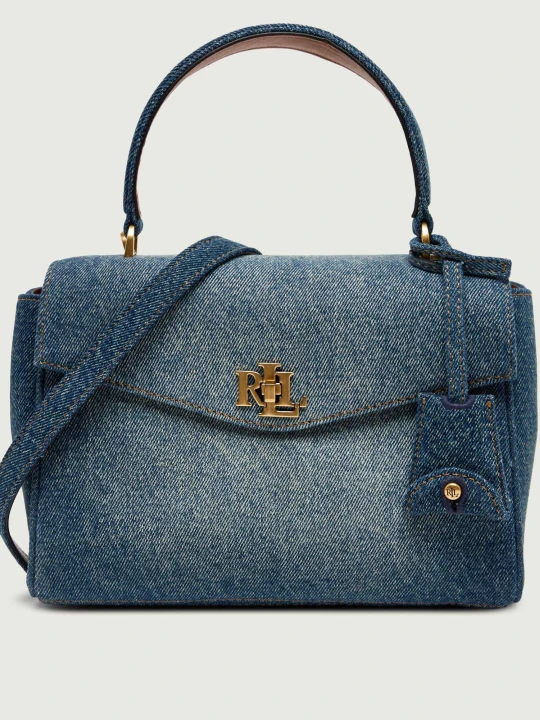 Zdjęcie produktu LAUREN RALPH LAUREN Jeansowy kuferek Farrah | z dodatkiem skóry niebieski