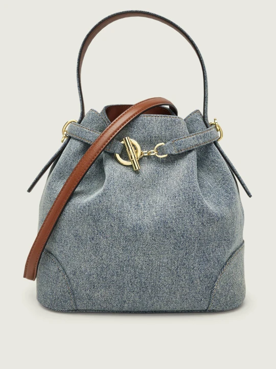 Zdjęcie produktu LAUREN RALPH LAUREN Jeansowy worek Blaike | z dodatkiem skóry niebieski