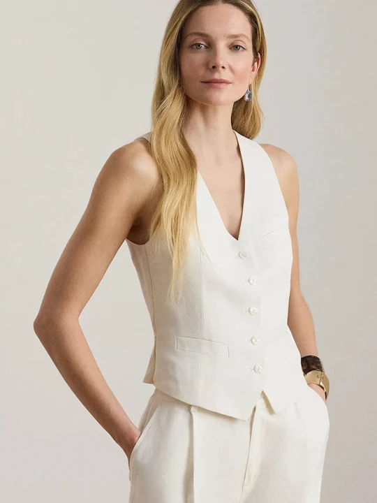 Zdjęcie produktu Lauren Ralph Lauren kamizelka damska z wiskozy biały