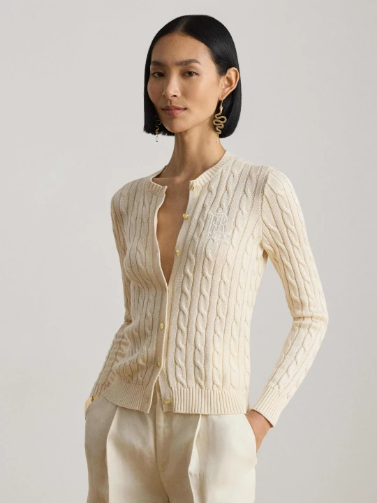 Zdjęcie produktu LAUREN RALPH LAUREN Kardigan Ralhan | Slim Fit kremowy