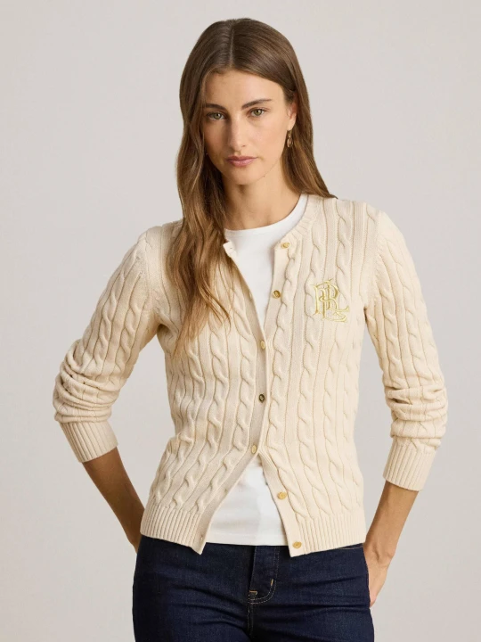 Zdjęcie produktu LAUREN RALPH LAUREN Kardigan | Slim Fit kremowy