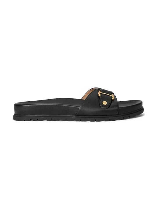 Zdjęcie produktu Lauren Ralph Lauren klapki damskie skórzane Tasha Slide czarny