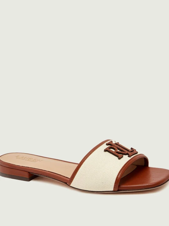 Zdjęcie produktu LAUREN RALPH LAUREN Klapki EVERLEY | z dodatkiem skóry beżowy
