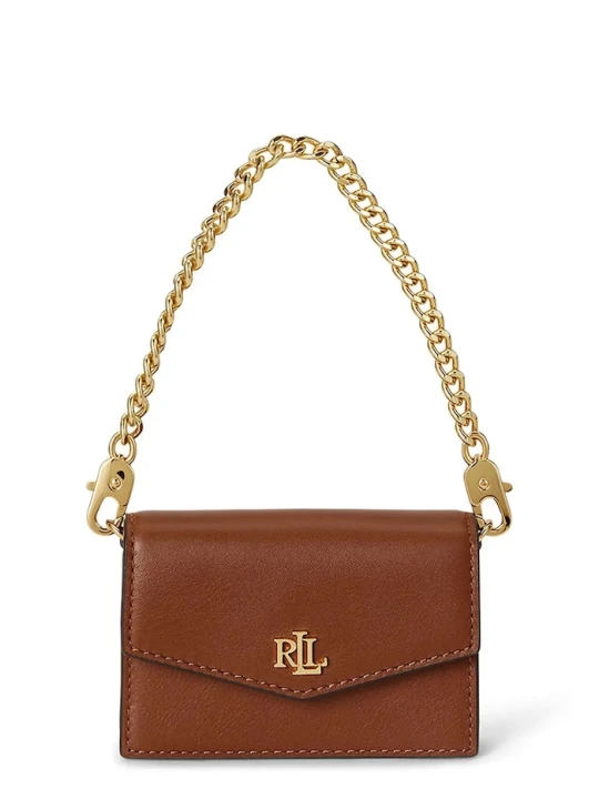 Zdjęcie produktu Lauren Ralph Lauren kopertówka damska skórzana brązowy