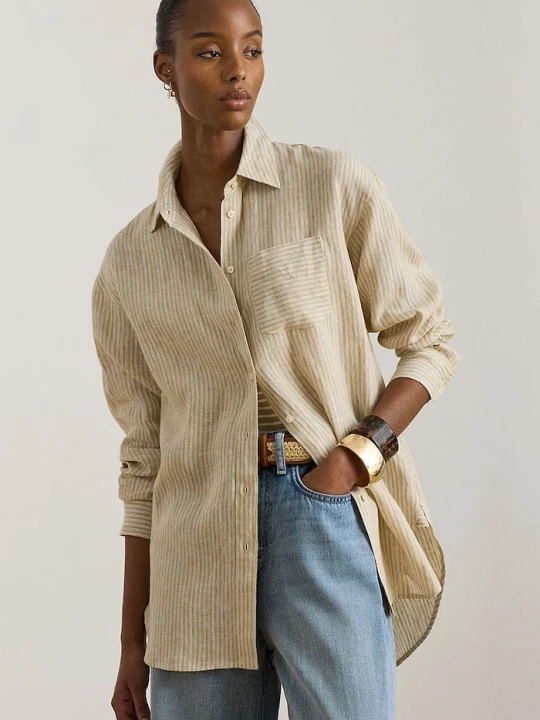 Zdjęcie produktu Lauren Ralph Lauren koszula damska bawełniana beżowy