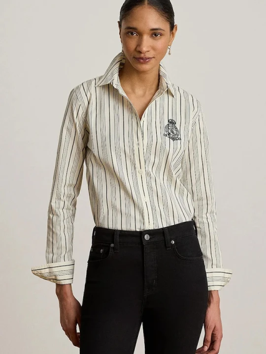 Zdjęcie produktu Lauren Ralph Lauren koszula damska bawełniana beżowy