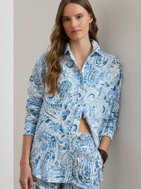 Zdjęcie produktu Lauren Ralph Lauren koszula damska lniana niebieski