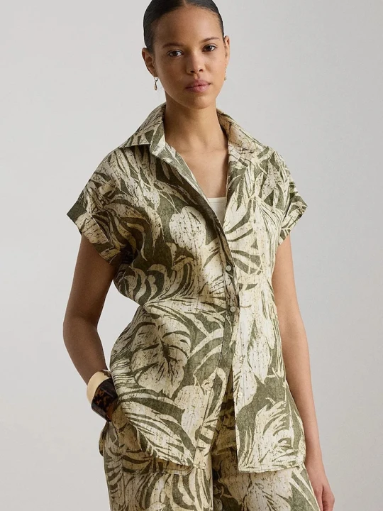Zdjęcie produktu Lauren Ralph Lauren koszula damska lniana zielony