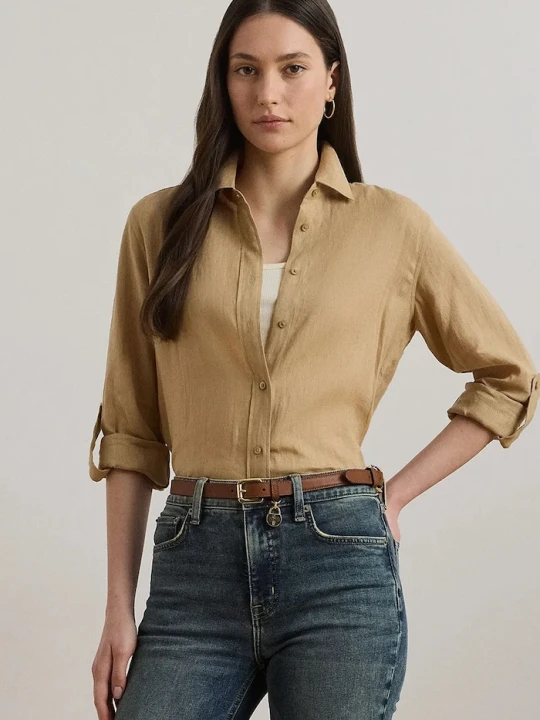 Zdjęcie produktu Lauren Ralph Lauren koszula damska lniana beżowy