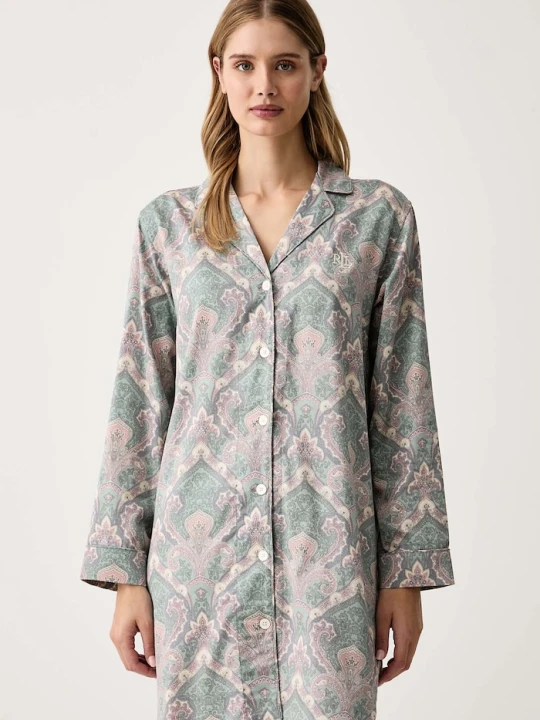 Zdjęcie produktu Lauren Ralph Lauren koszula nocna damska z bawełną beżowy