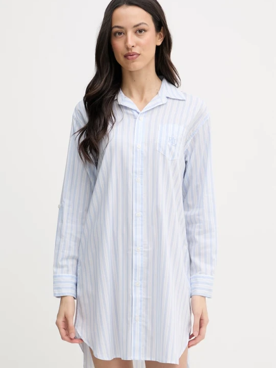 Zdjęcie produktu Lauren Ralph Lauren koszula nocna damska z bawełny niebieski
