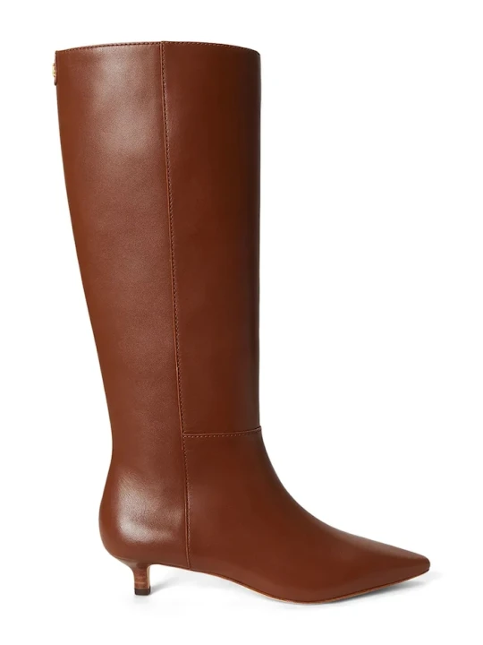 Zdjęcie produktu Lauren Ralph Lauren kozaki damskie skórzane Frncsa Tl Hl brązowy