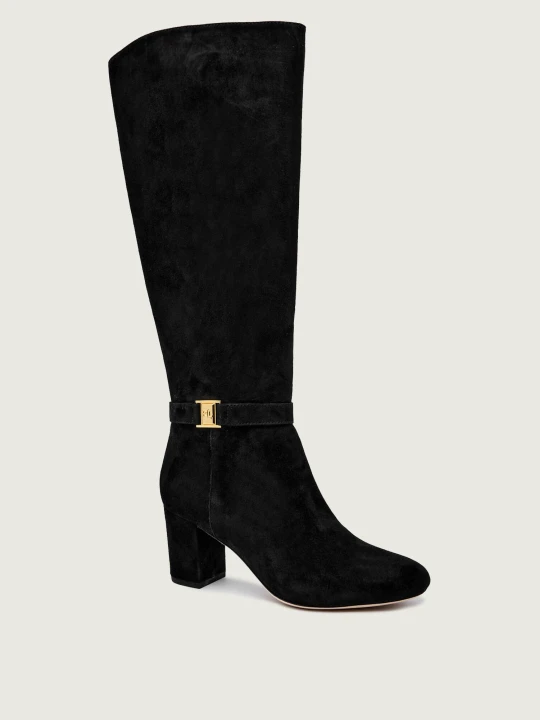 Zdjęcie produktu LAUREN RALPH LAUREN Kozaki na słupku KELLIE | zamsz czarny