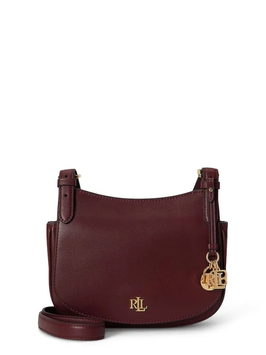 Zdjęcie produktu Lauren Ralph Lauren listonoszka damska skórzana bordowy