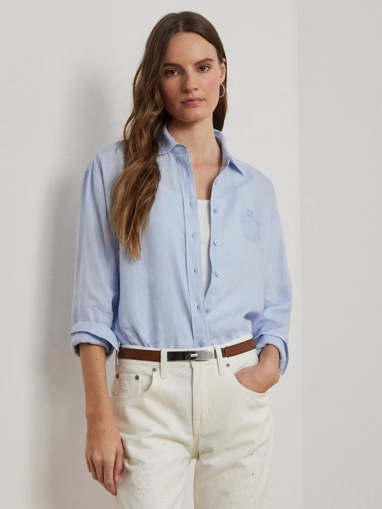 Zdjęcie produktu LAUREN RALPH LAUREN Lniana koszula | Oversize fit błękitny