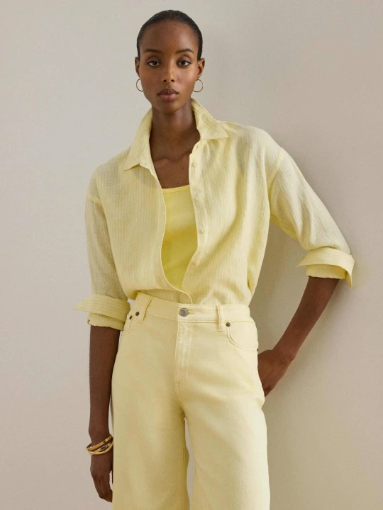 Zdjęcie produktu LAUREN RALPH LAUREN Lniana koszula | Regular Fit żółty