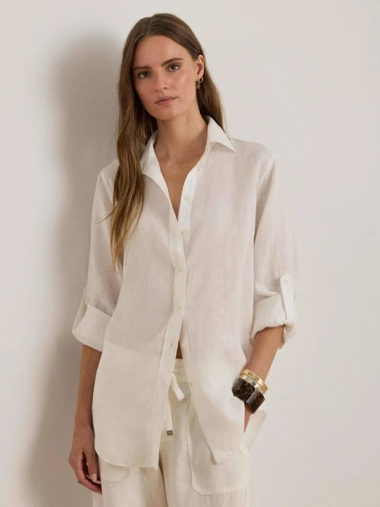 Zdjęcie produktu LAUREN RALPH LAUREN Lniana koszula | Regular Fit biały