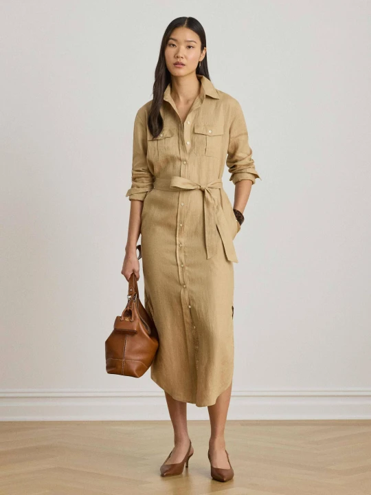 Zdjęcie produktu LAUREN RALPH LAUREN Lniana sukienka beżowy