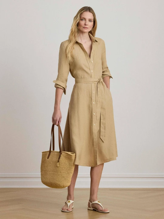 Zdjęcie produktu LAUREN RALPH LAUREN Lniana sukienka Adalina beżowy