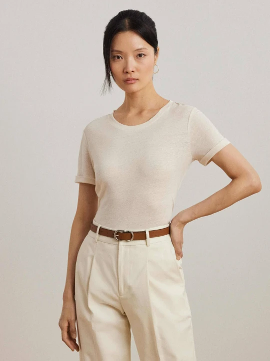 Zdjęcie produktu LAUREN RALPH LAUREN Lniany t-shirt | Regular Fit