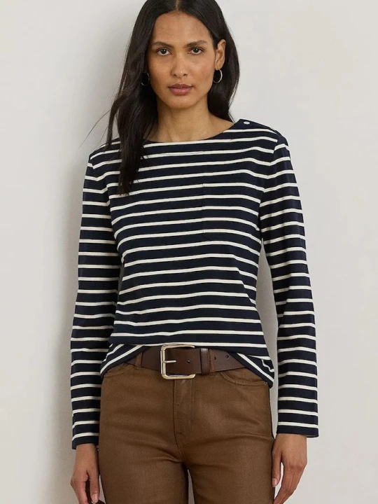 Zdjęcie produktu Lauren Ralph Lauren longsleeve bawełniany granatowy