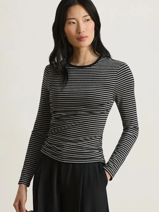 Zdjęcie produktu Lauren Ralph Lauren longsleeve damski z bawełną czarny