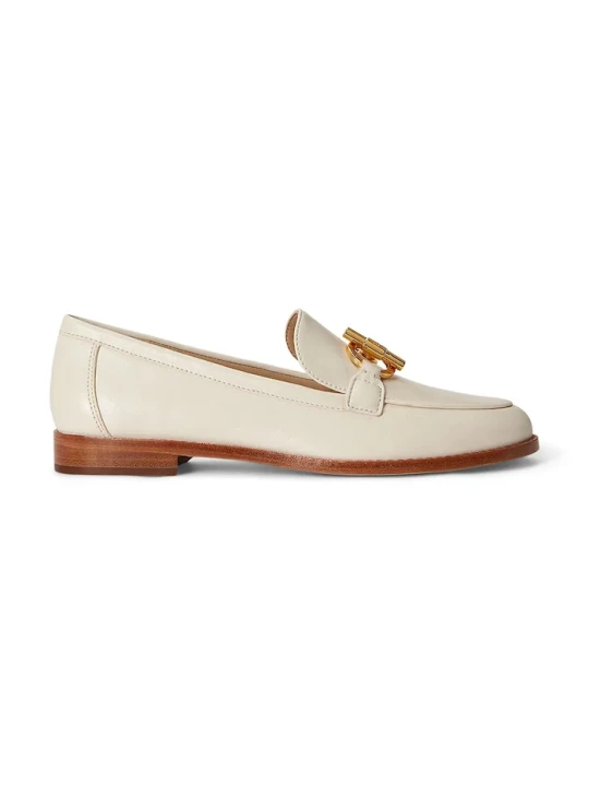 Zdjęcie produktu Lauren Ralph Lauren lordsy damskie skórzane Blaike beżowy