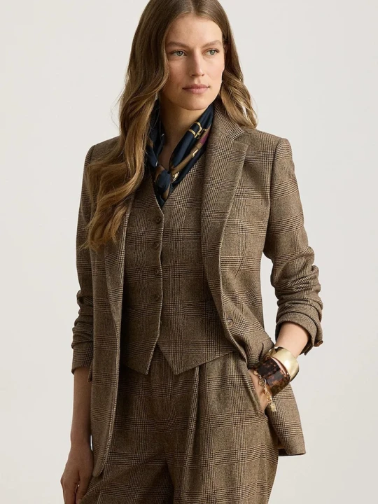 Zdjęcie produktu Lauren Ralph Lauren marynarka damska wełniana brązowy