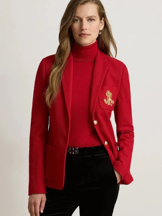 Zdjęcie produktu Lauren Ralph Lauren marynarka damska z bawełną czerwony