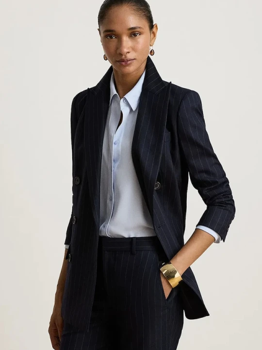 Zdjęcie produktu Lauren Ralph Lauren marynarka damska z dodatkiem wełny granatowy