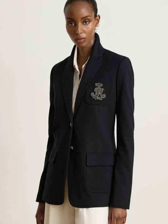Zdjęcie produktu Lauren Ralph Lauren marynarka damska z wiskozą czarny