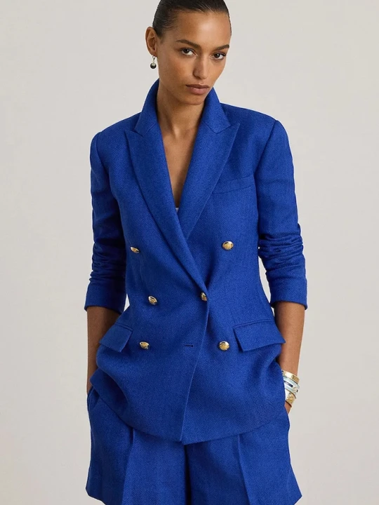 Zdjęcie produktu Lauren Ralph Lauren marynarka z dodatkiem lnu niebieski