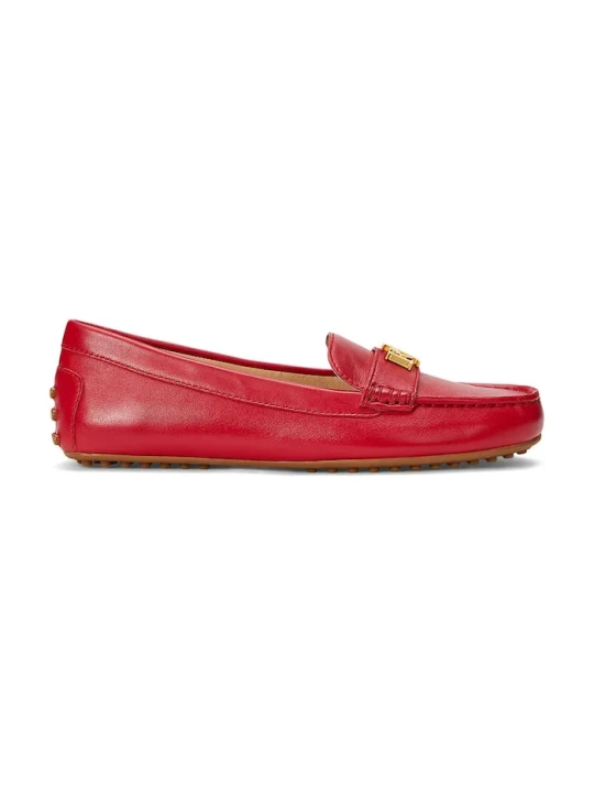 Zdjęcie produktu Lauren Ralph Lauren mokasyny damskie skórzane Barnsbury czerwony